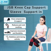 Knee Cap for Pain Relief Support Sleeve Stretchable for Sports Running Cycling Gym Workout (Pair) JSB BS61